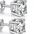 Brilliant Cut 18K White Gold Plated Cubic Zirconia Men Women Solitaire Earrings